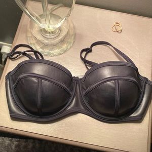 Triangl Black Neoprene Swim Top - Small++